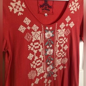 Johnny Was Embroidered T-shirt